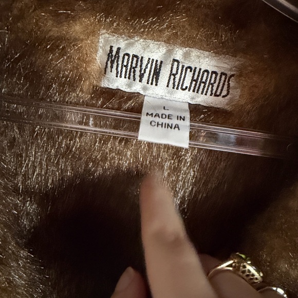 Marvin Richards Blue Denim Jacket with Brown Faux Fur - Picture 2 of 4